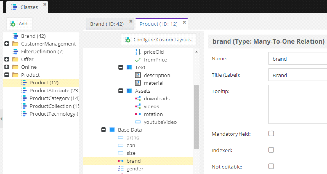 Adding relation to the product class in Pimcore