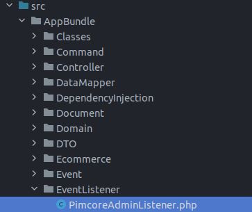 How to create a custom action for pricing rules in Pimcore - creating directory for PimcoreAdminListener