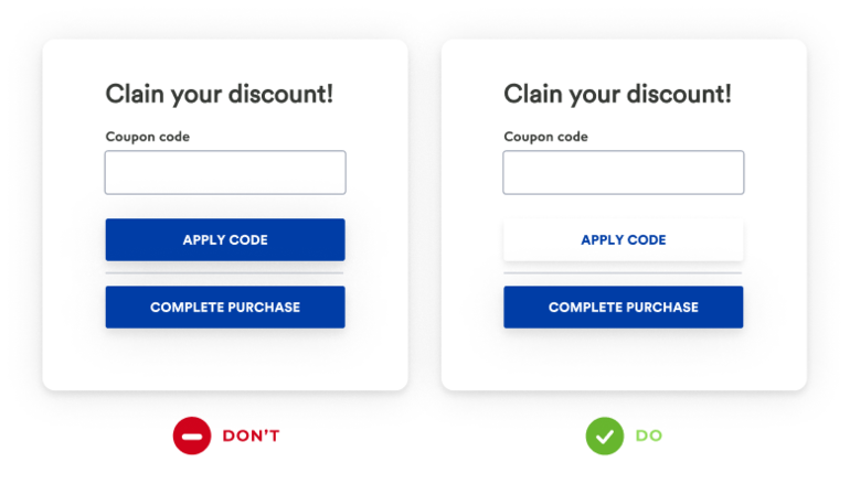 How to distinguish primary and secondary button when designing form fields