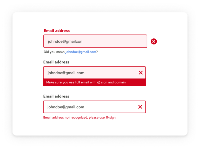 How to display errors in form fields