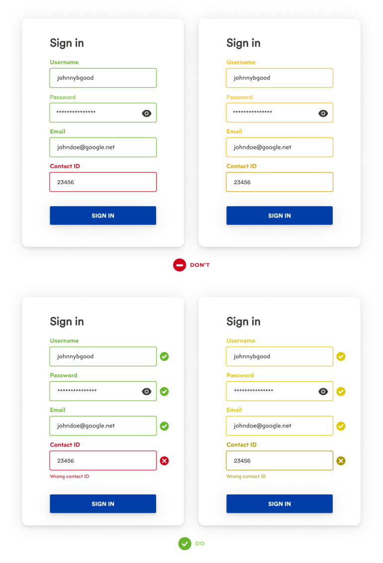 How to use visual cues to convey information in form fields