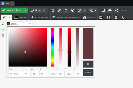 Pimcore custom editables - color picker