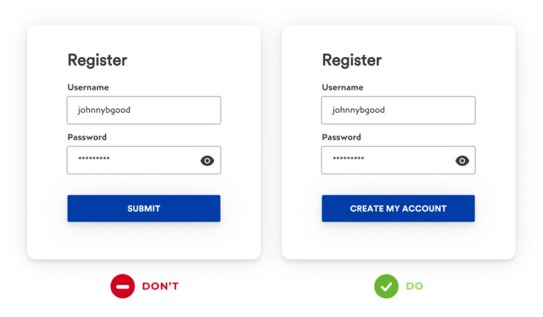 How to properly design an action button below a form field