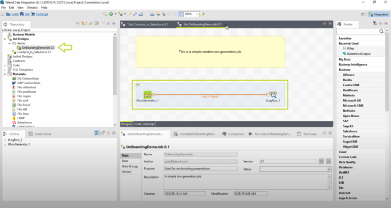 Talend Open Studio - administration panel screenshot