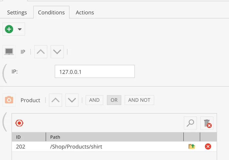 Combining different conditions in pricing rules in Pimcore administration