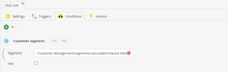 Using customer segments in customer automation rules in Pimcore